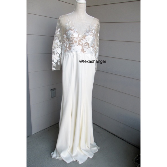 NWT Wtoo Rylan Long Sleeve Gown Sz 00 Ivory - Picture 13 of 16